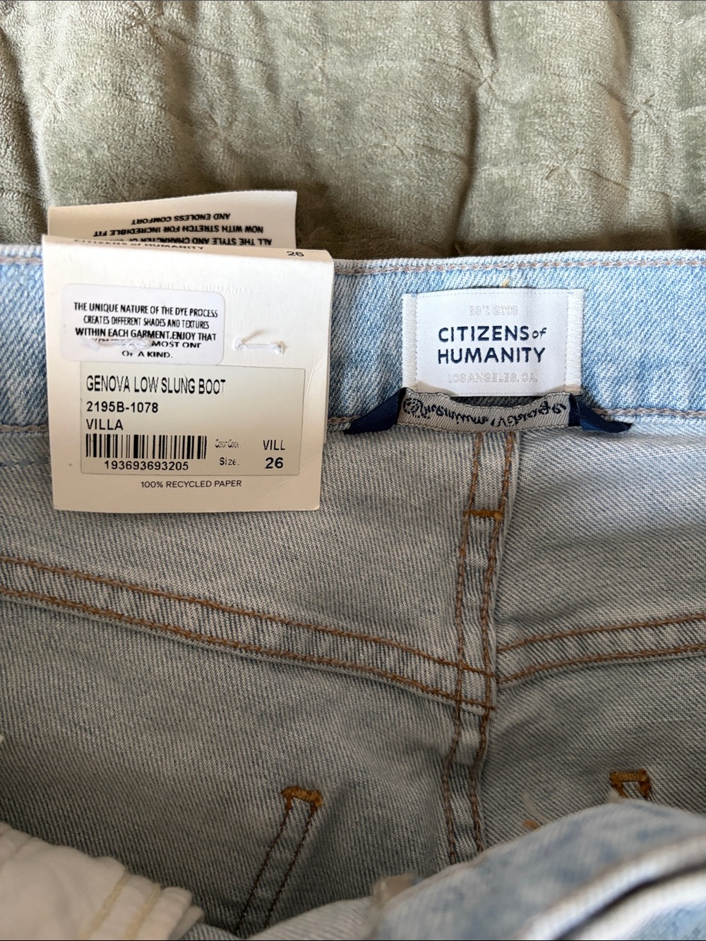 Citizens of Humanity Genova Low Rise Bootcut Jeans in Villa light wash sz 26 - Picture 13 of 16